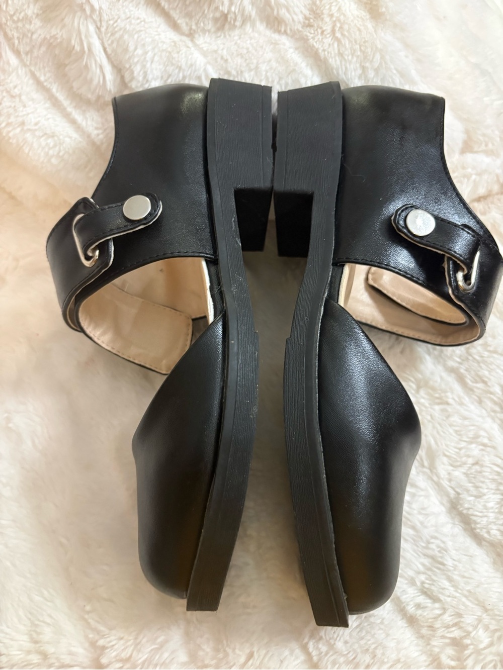Black Mary Jane Flats with Buckle Strap - Picture 4 of 9